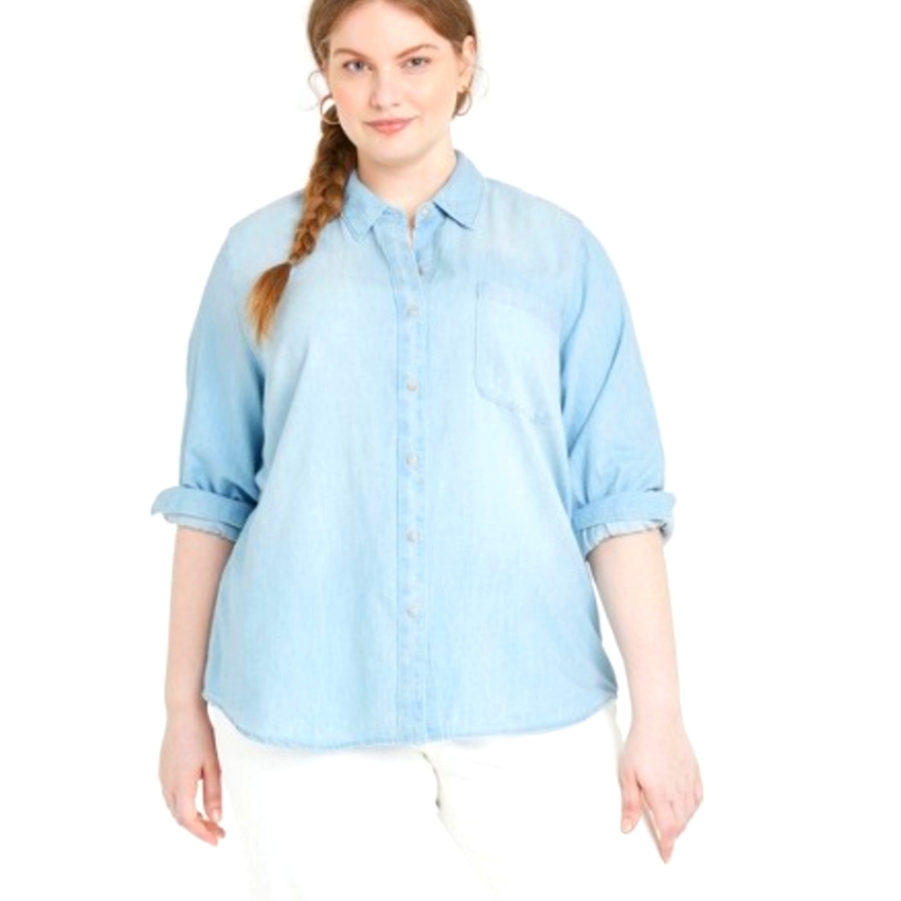 3xl new with tags denim button up